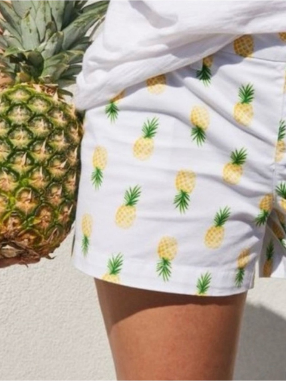 Old Navy White Pineapple Print Shorts